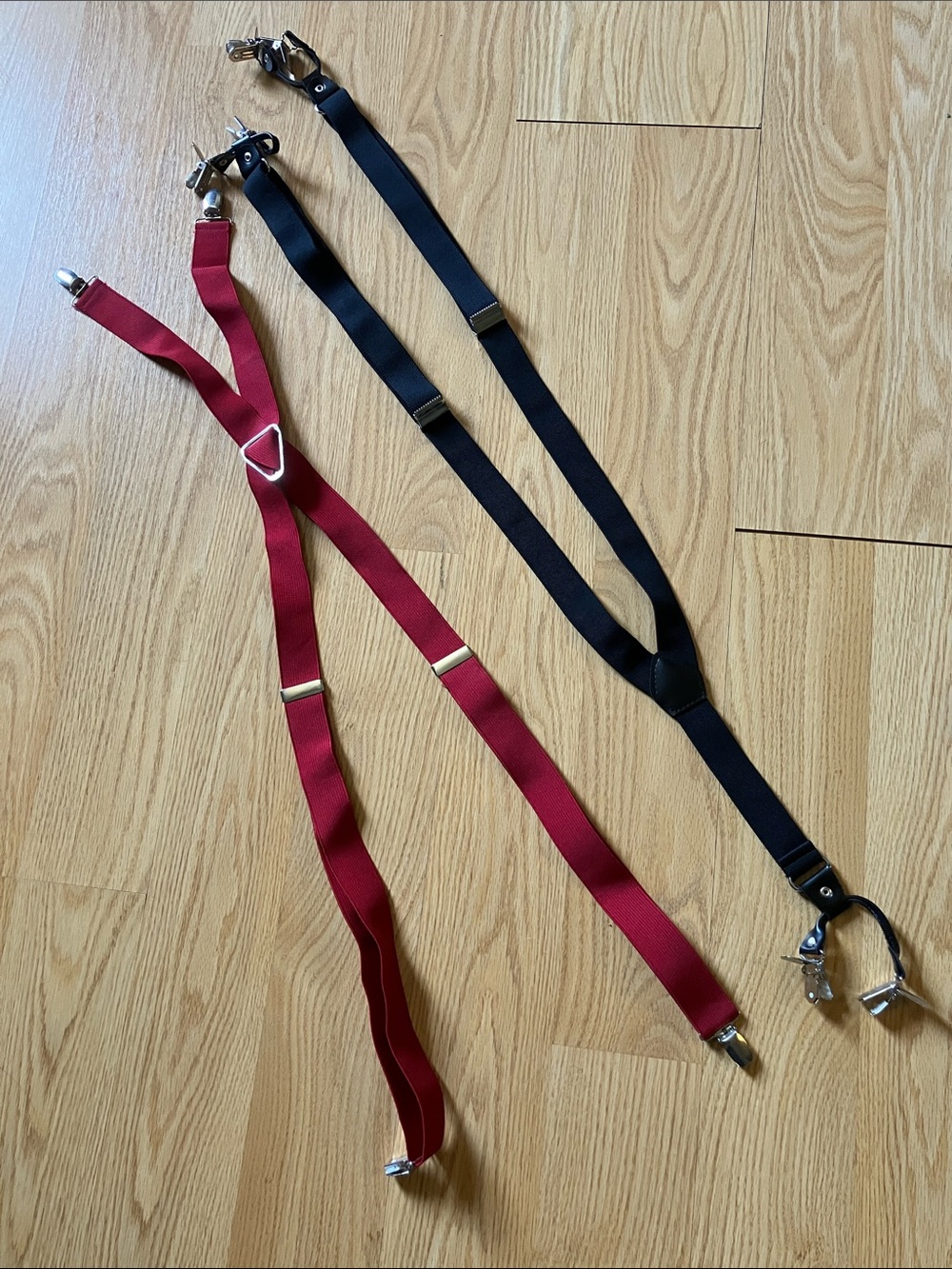 Classic Men's Suspenders in Burgundy and Black